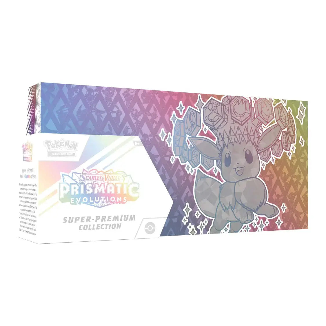 Box of Pokémon TCG: Scarlet & Violet - Prismatic Evolutions - Super-Premium Collection featuring Eevee illustration.