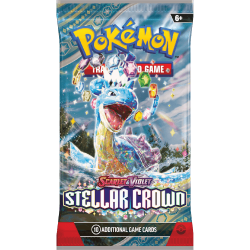 Pokemon TCG: Scarlet & Violet - Stellar Crown - Booster Card pack with Terapagos and vibrant artwork