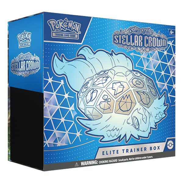 Pokemon TCG: Scarlet & Violet - Stellar Crown - Elite Trainer Box featuring Terapagos on packaging.