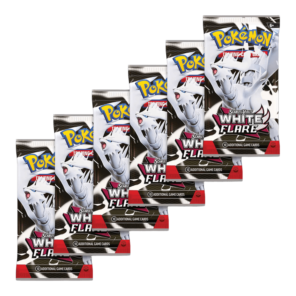 Pokémon TCG: Scarlet & Violet - White Flare - Booster Bundle packs with legendary Pokémon artwork.