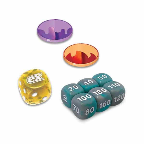 Pokémon TCG: Surging Sparks - Elite Trainer Box includes dice and markers for gameplay enhancement.