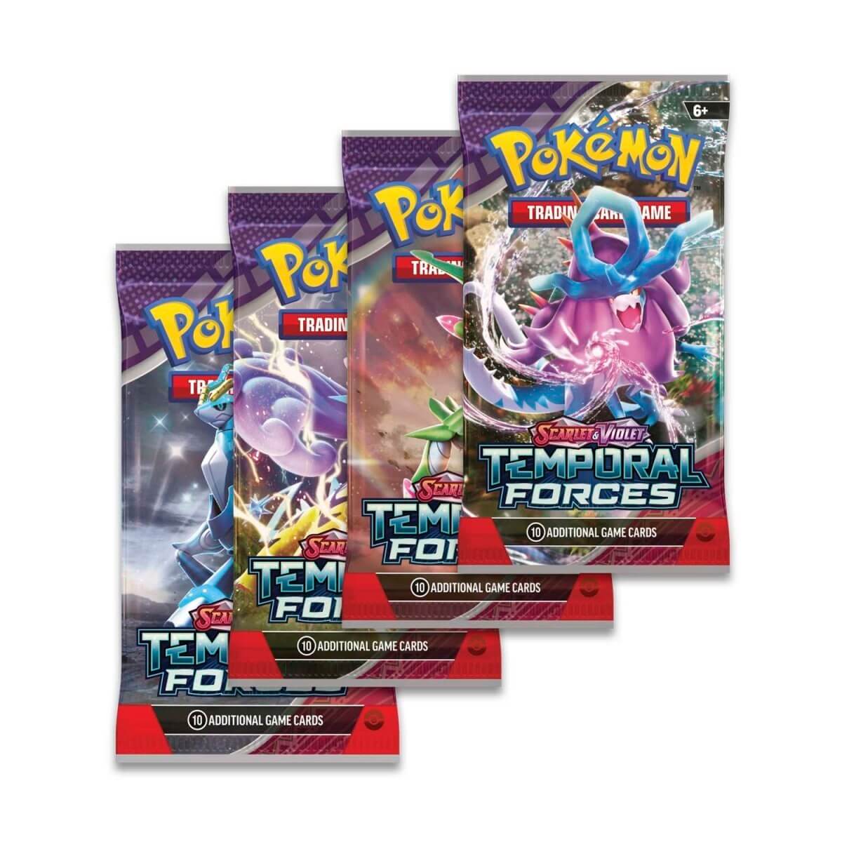 Pokémon TCG: Scarlet & Violet - Temporal Forces - Booster Pack featuring Ancient and Future Pokémon ex cards.