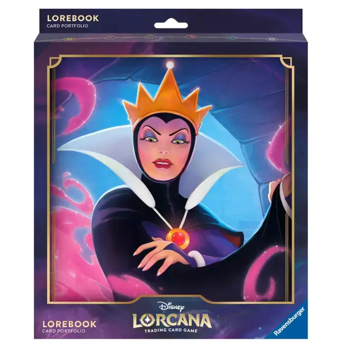 Ravensburger Disney Lorcana The Evil Queen Card Portfolio - Set 1 featuring Snow White artwork, holds 64 standard and 8 oversized cards.