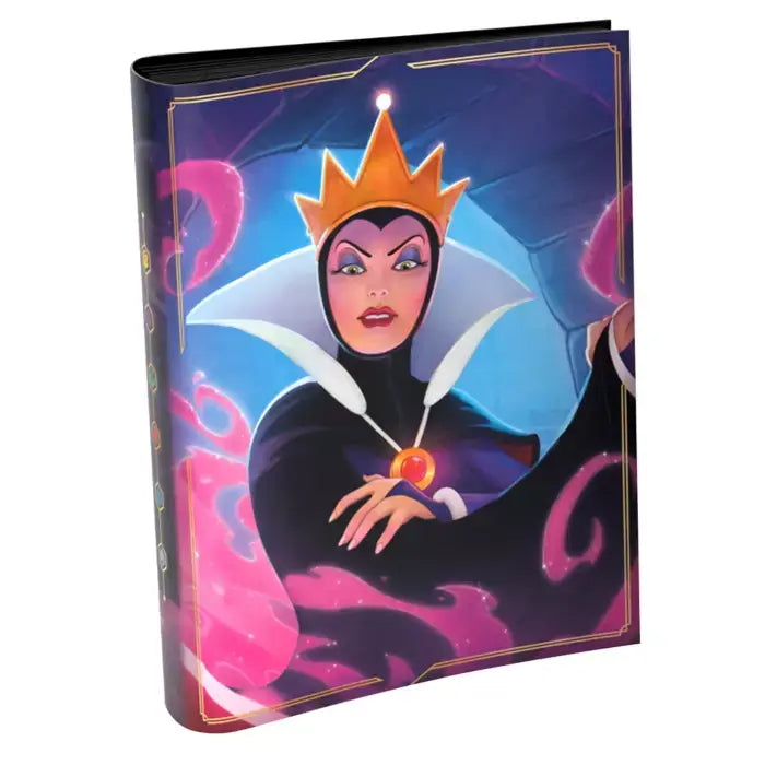 Ravensburger Disney Lorcana The Evil Queen Card Portfolio - Set 1 featuring artwork from Snow White and the Seven Dwarfs.
