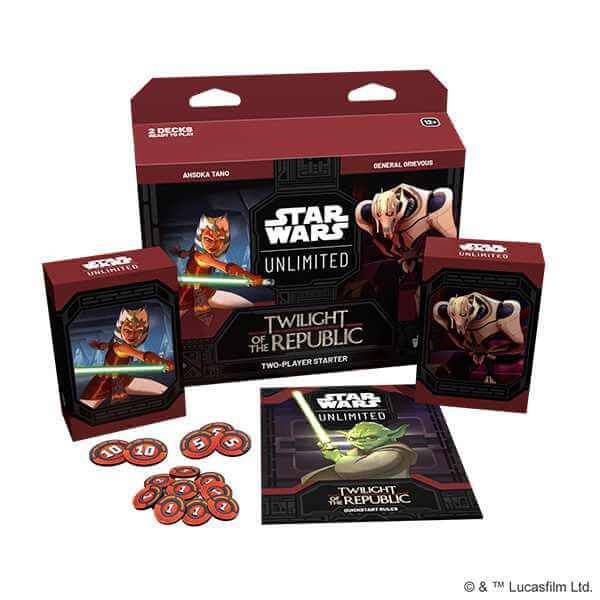 Star Wars: Unlimited Twilight of the Republic Two-Player Starter card game set.