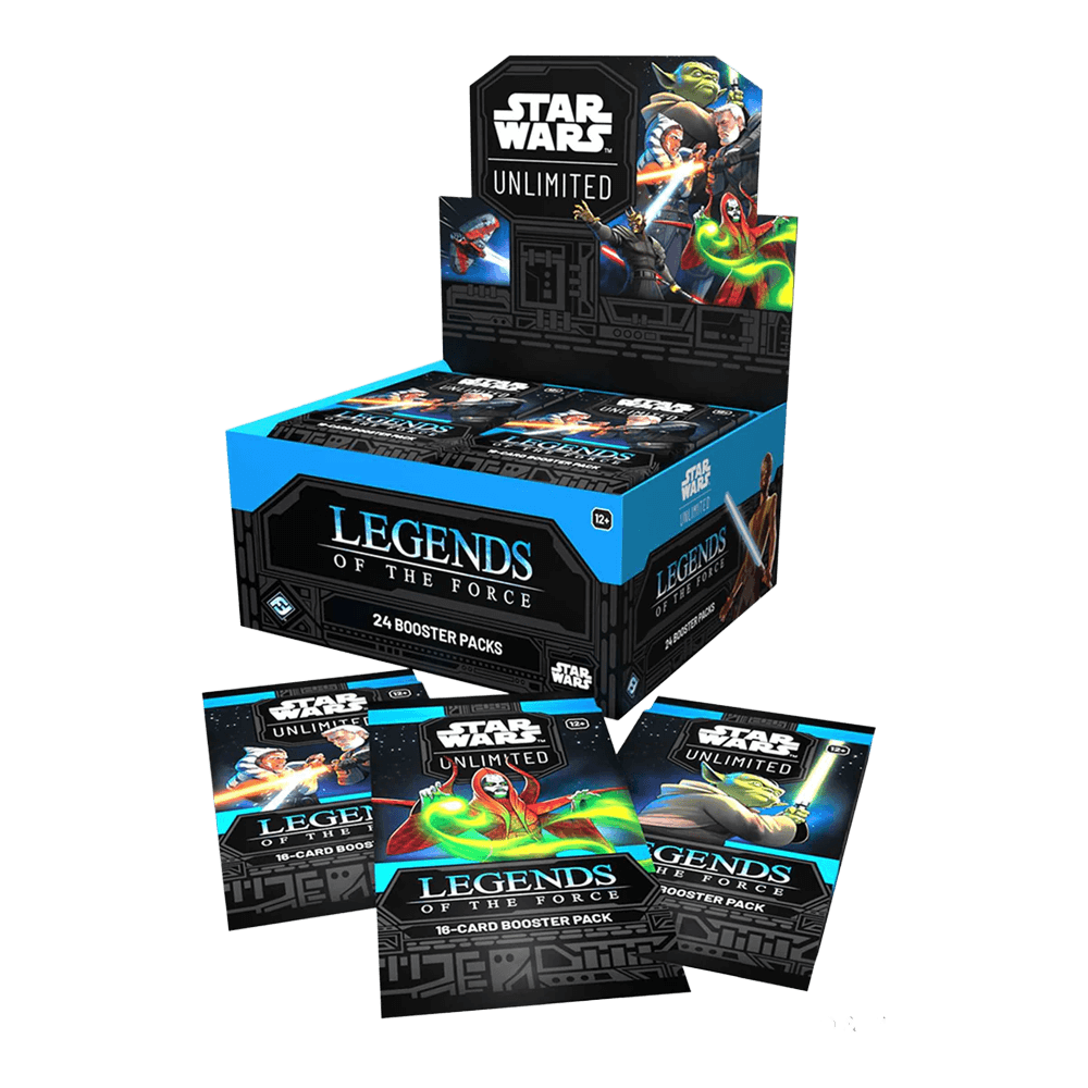 Star Wars: Unlimited Legends of the Force Booster Box with 24 packs for epic trading card battles.