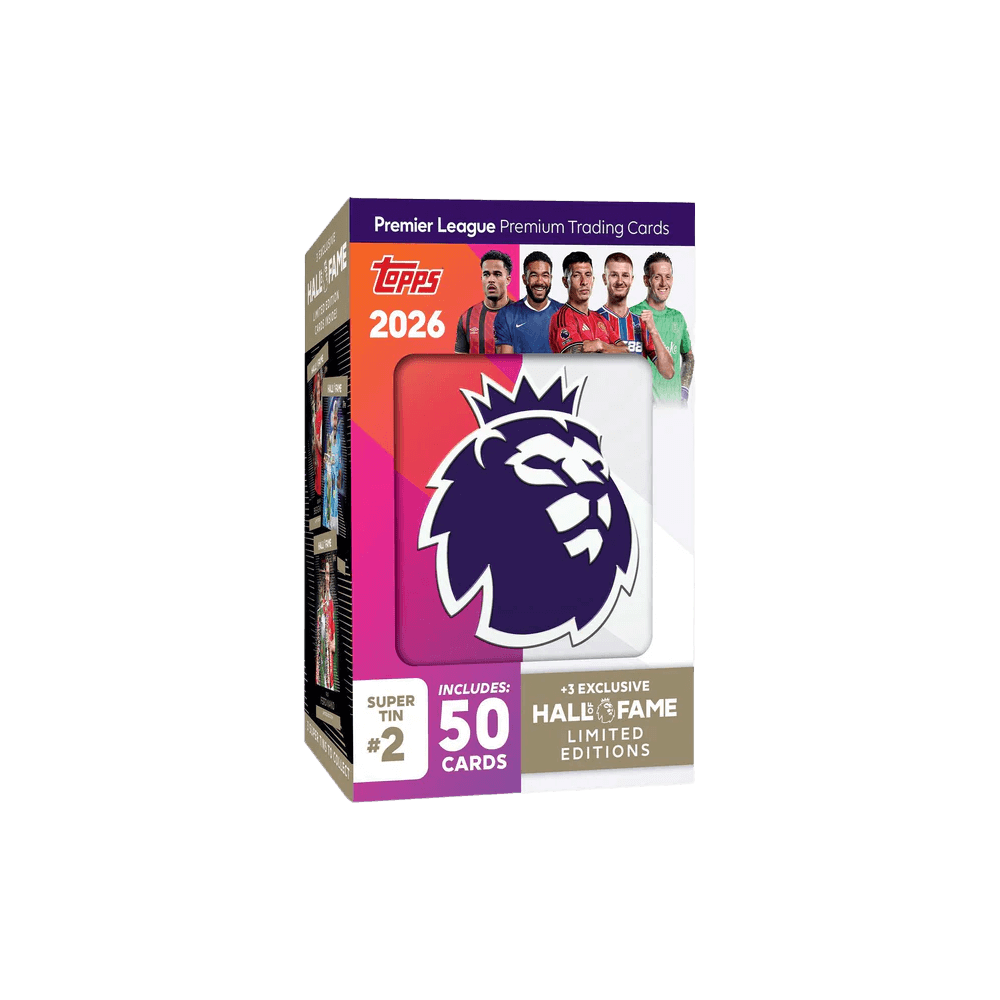 Topps Premier League 2025/26 Hall of Fame Super Tin Number 2 with 50 cards and exclusive limited editions