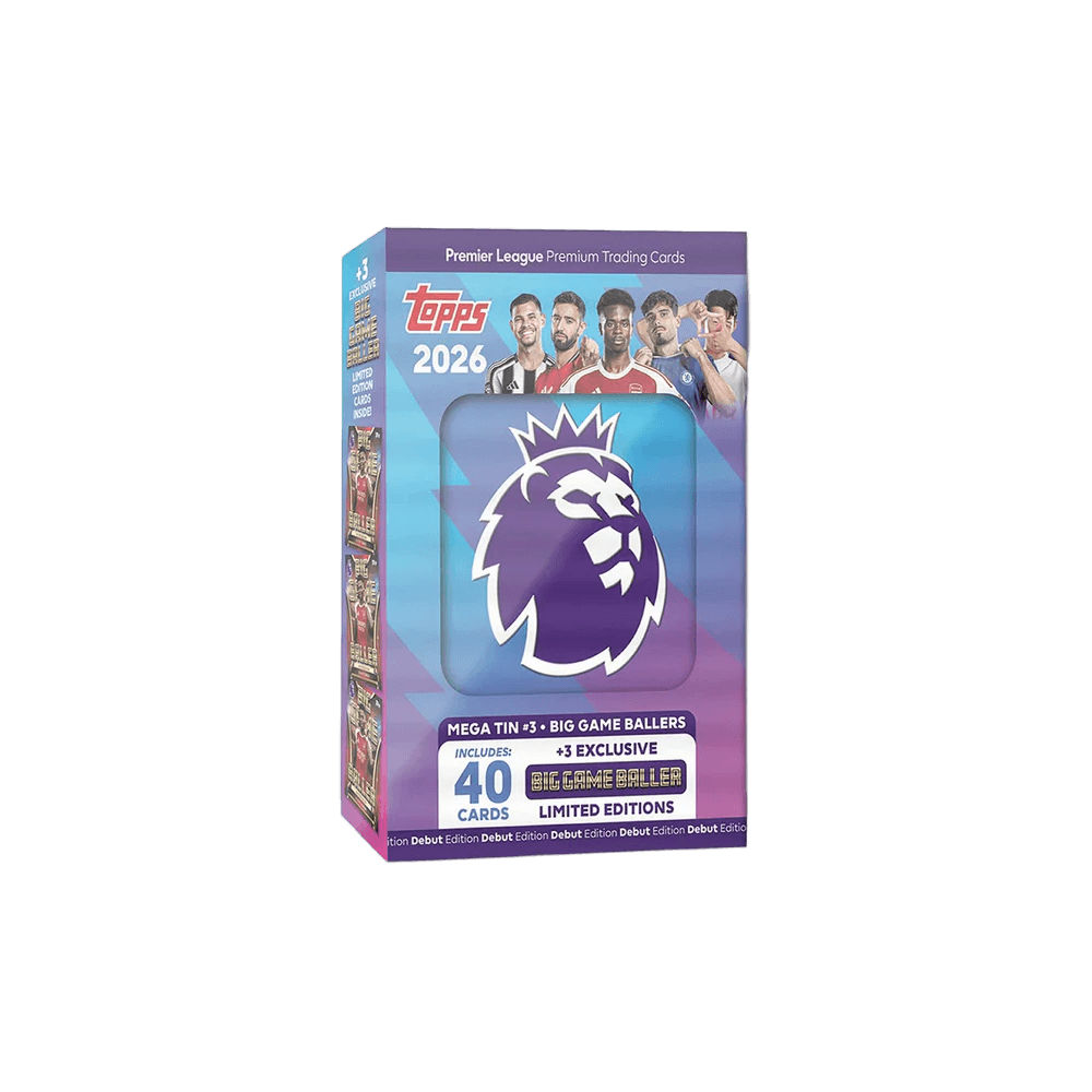 Topps Premier League 2025/26 Mega Tin (Blue) - 2026 Debut Edition Trading Card Collection