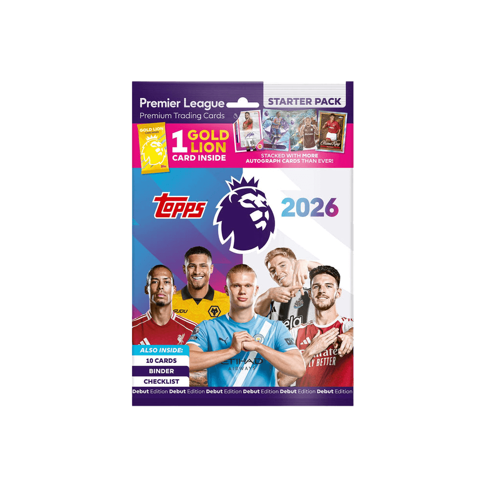 Topps Premier League 2025/26 Starter Pack featuring autograph cards and rare parallels.