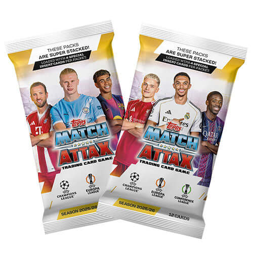 UCC Match Attax 2025/26 Full Box of 32 featuring UEFA club competitions packs